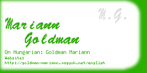 mariann goldman business card